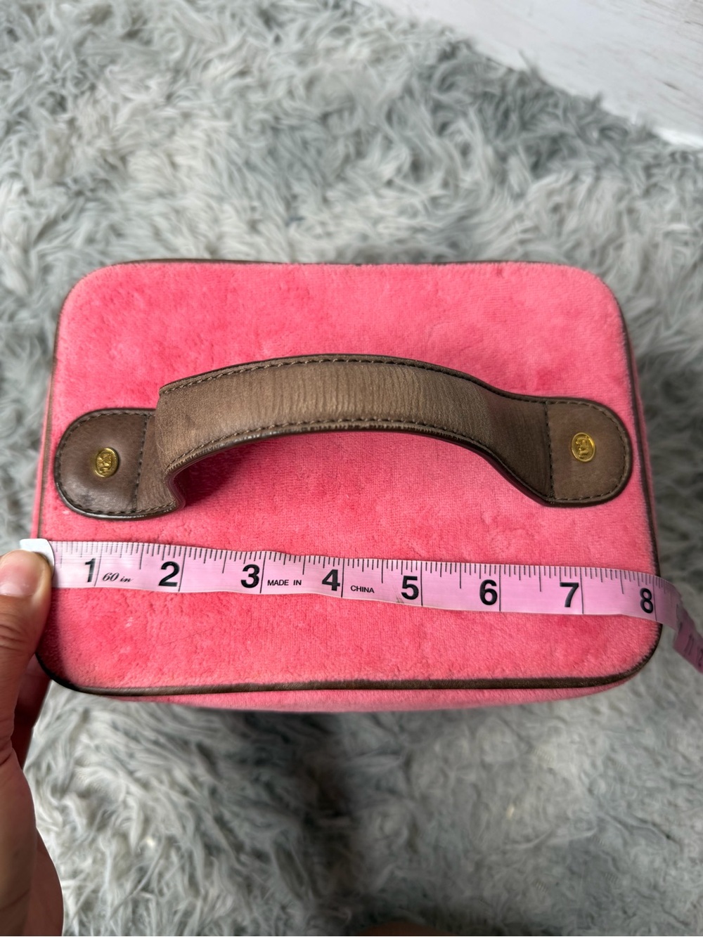 Rare Vintage Juicy Couture Pink Velour Train Case Vanity Bag Y2K McBling - Picture 10 of 12